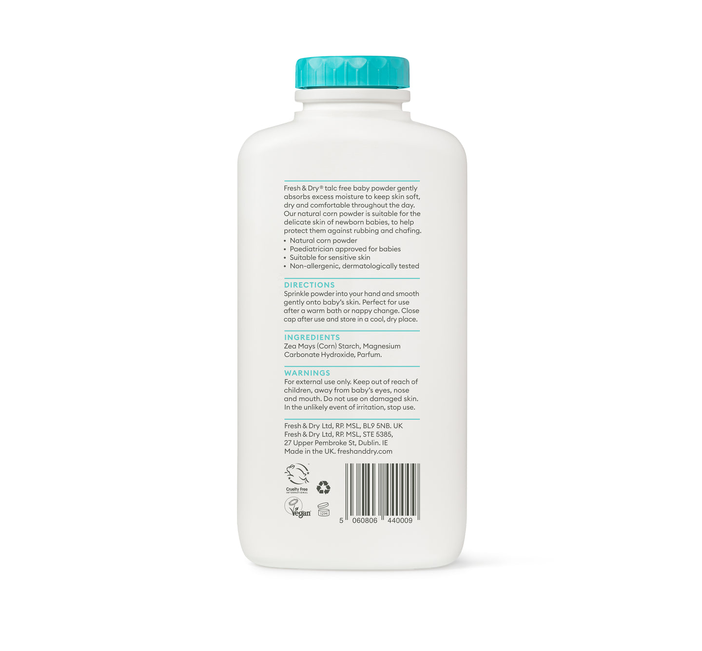 Fresh & Dry 100% Talc Free Baby Powder 250g