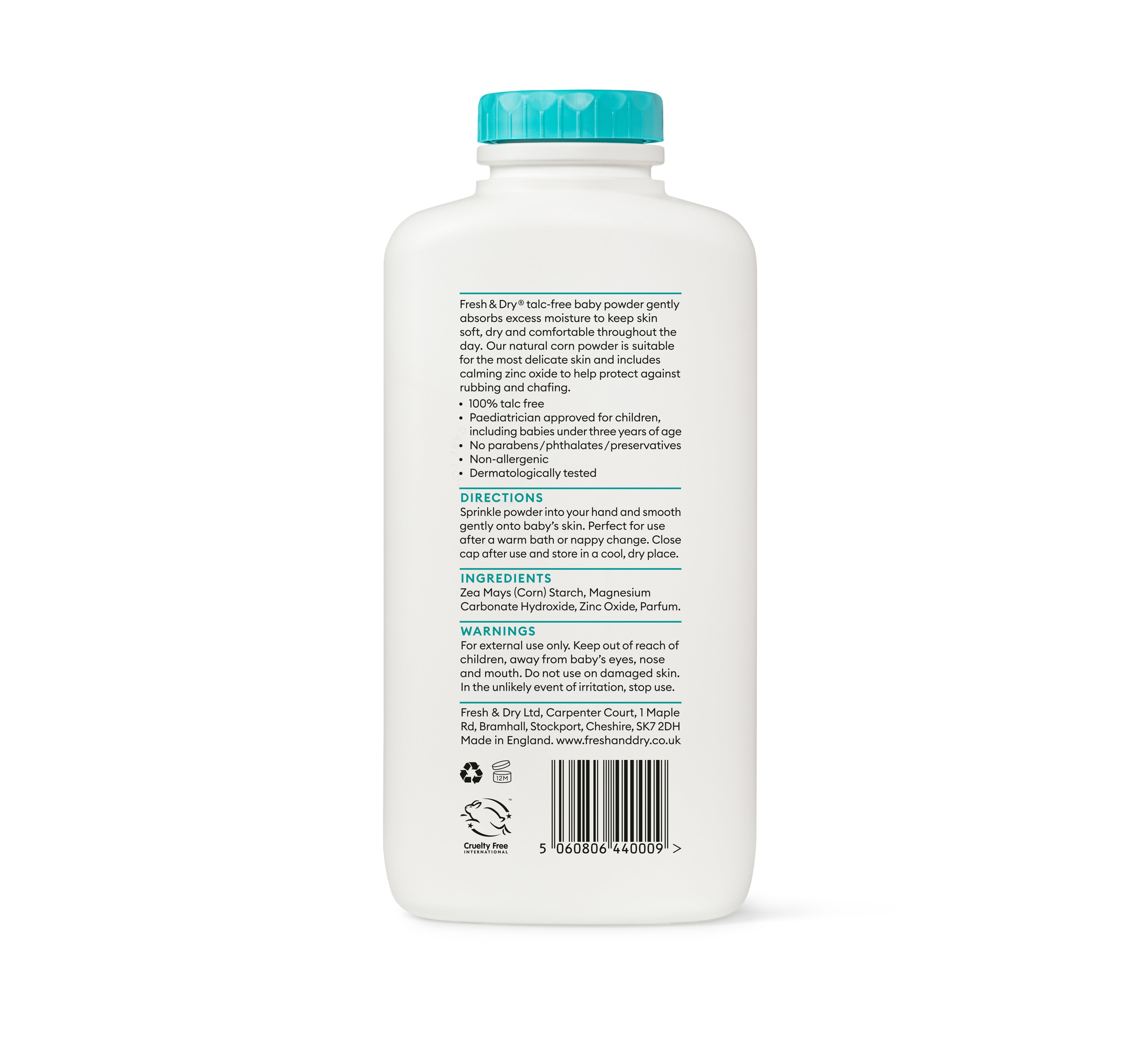Fresh & Dry 100% Talc Free Baby Powder 250g – Fresh & Dry Limited